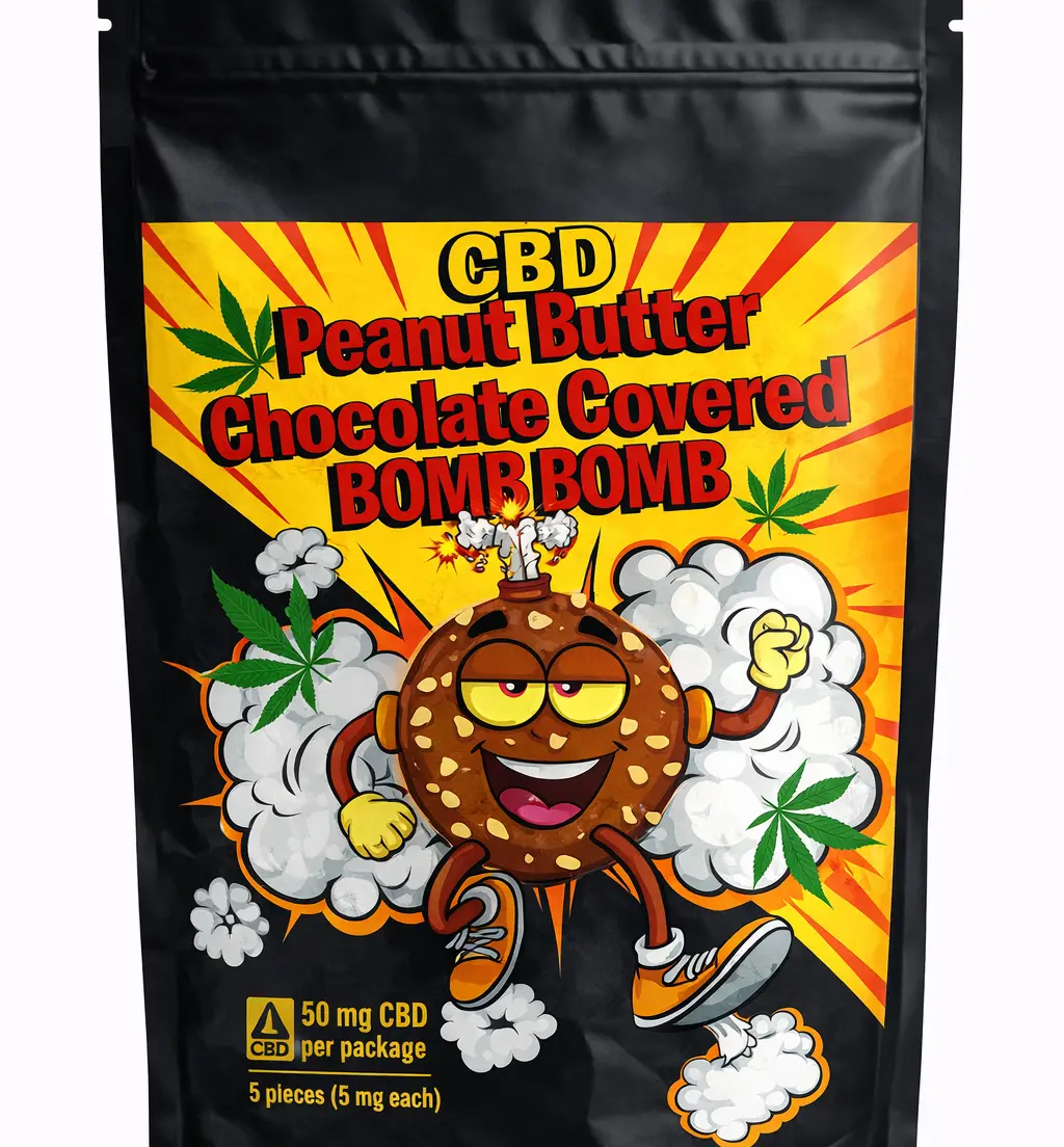 Bom Bom CBD I 750 mg I Peanut Butter Chocolate I Grounded Gardens I 5ct Bon Bon