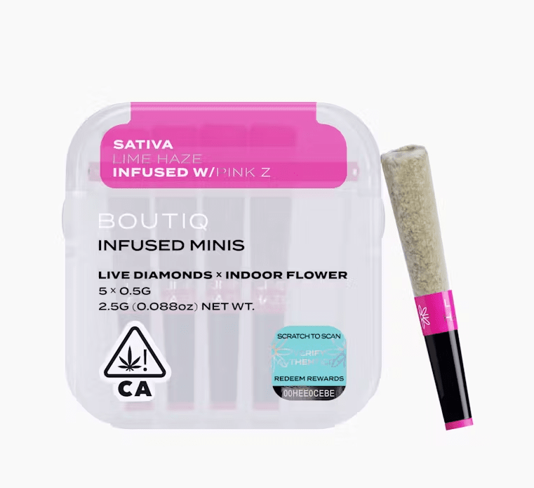 Boutiq Infused Mini Pre-roll 5pk Lime Haze x Pink Z 2.5g