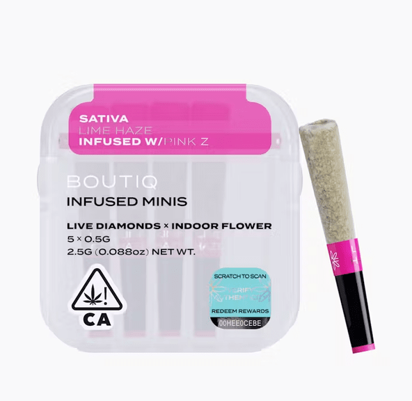 Boutiq Infused Mini Pre-roll 5pk Lime Haze x Pink Z 2.5g