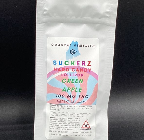 Coastal Remedies- Green Apple- Suckerz- Single Lollipop- 100mg