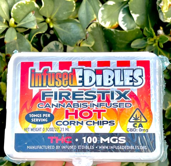 1. Infused Edibles 100mg THC Hot Corn Chips - Firestix (H) *SALE*