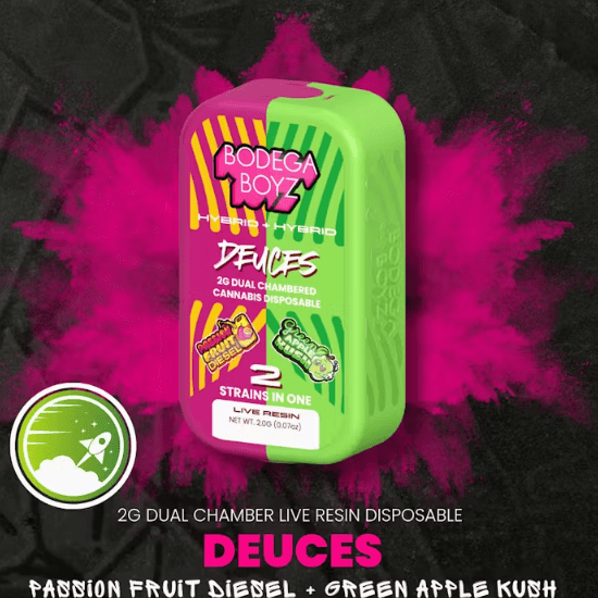 Deuces Passion Fruit Diesel x Green Apple Kush Live Resin Vape