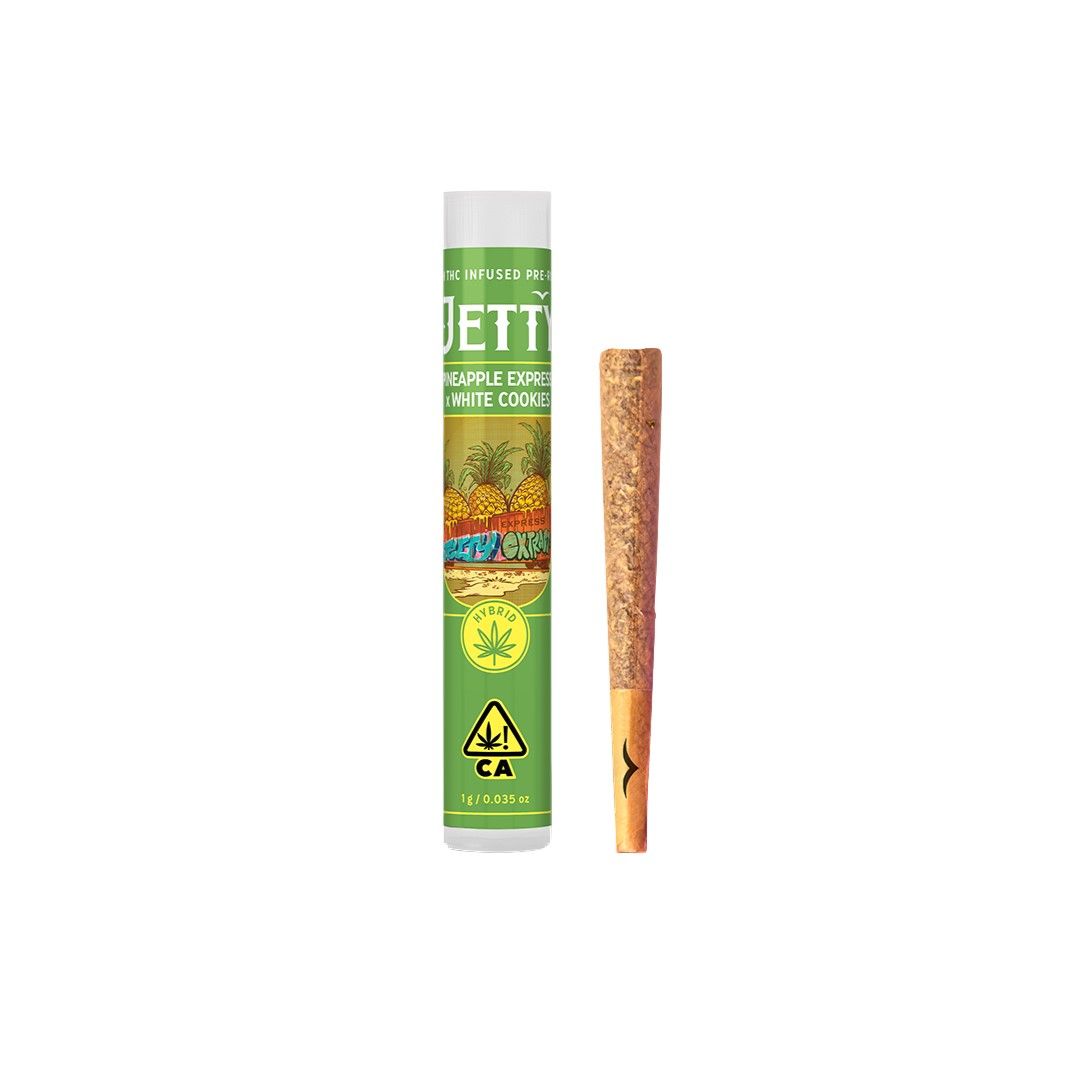 Jetty High THC Infused Pre-roll Pineapple Express x White Cookies 1g