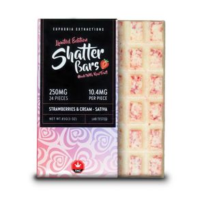 250mg Sativa Strawberries & Cream Limited Edition Shatter Bar by Euphoria Extractions