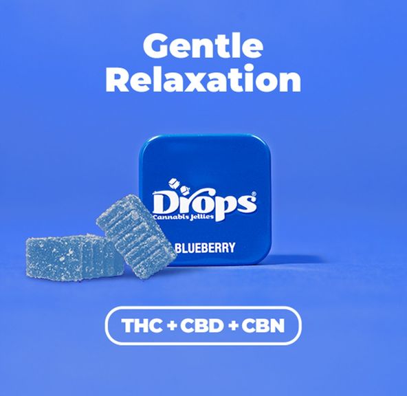 Drops Singles Blueberry Gummies 20mg THC / 50mg CBN / 200mg CBD