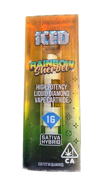 Iced Rainbow Sherbet 1g Liquid Diamond Cartridge 86.4%