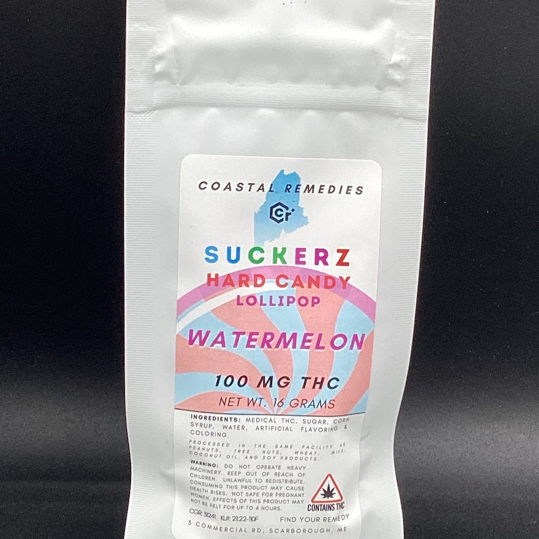 Coastal Remedies- Watermelon- Suckerz- Single Lollipop- 100mg