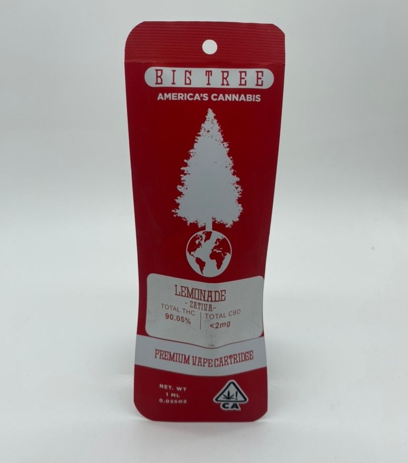 Lemonade (sativa) - 1g Cartridge (THC 90%) by Big Tree **Buy 2 for $50**