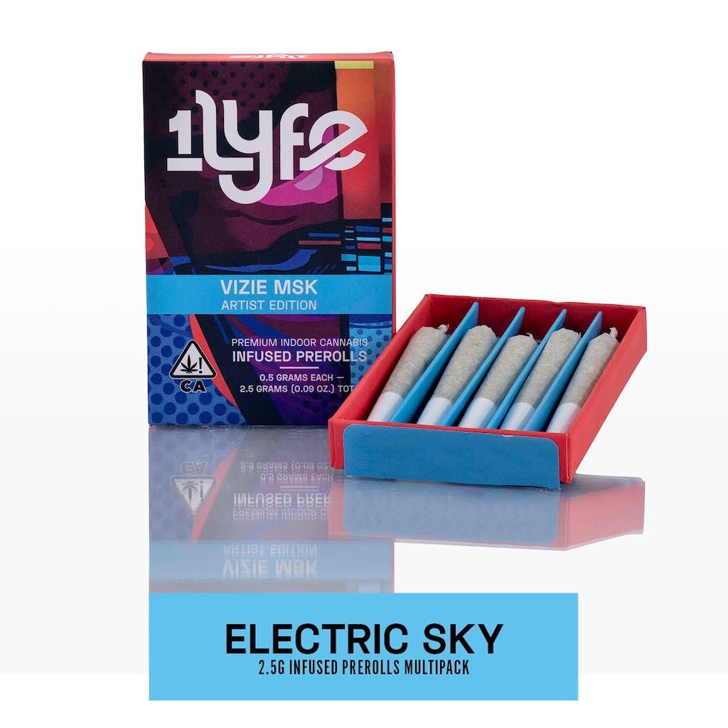 1Lyfe - (x5) .5g Prerolls - 2.5g - Electric Sky