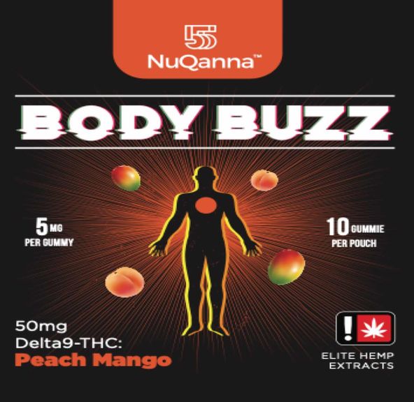 Body Buzz: Full Spectrum: 50mg : Peach Mango