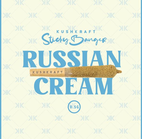 1 x 0.5g Infused Sticky Banger Pre-Roll Indica Russian Cream by KushKraft