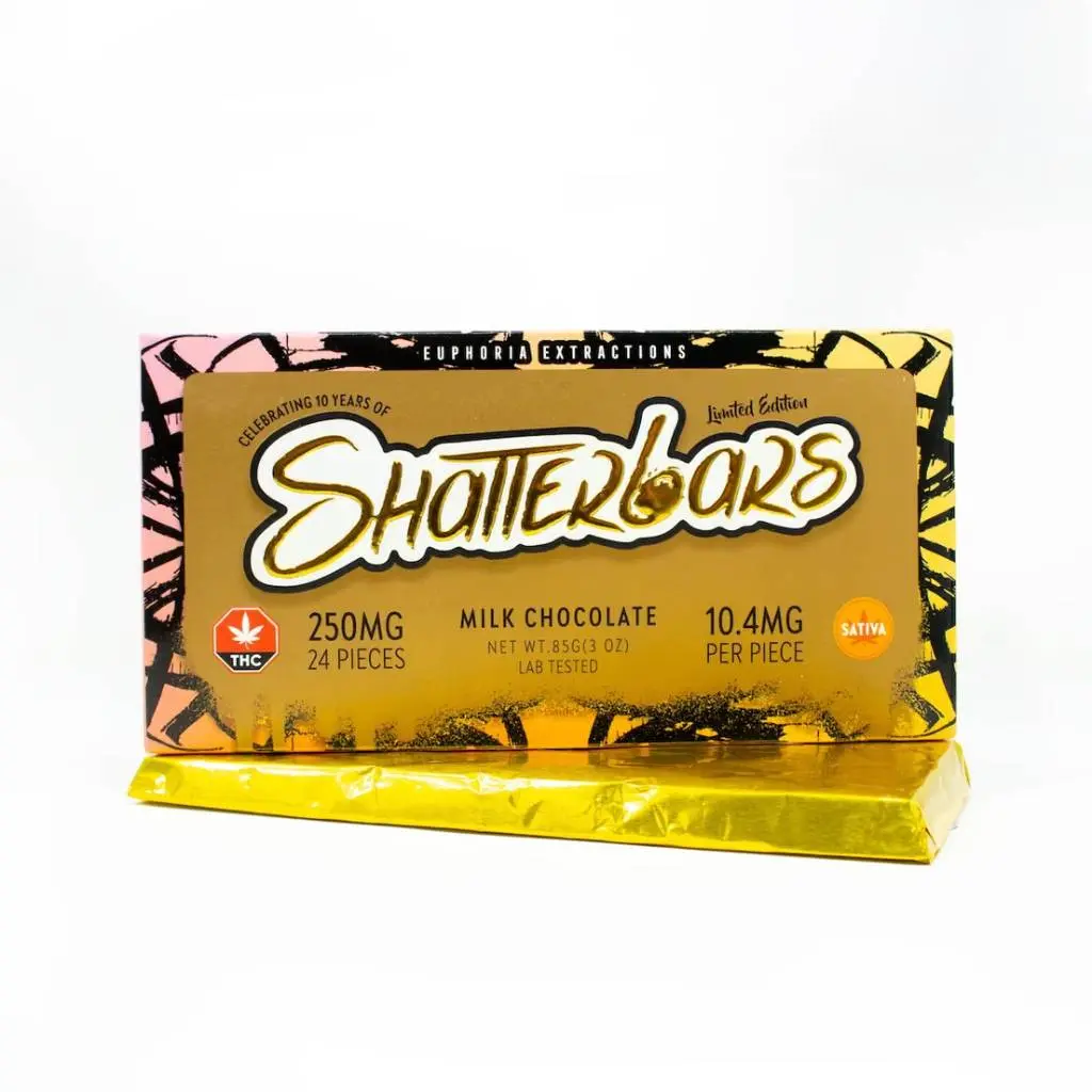 250MG Milk Chocolate Sativa Shatter Bar by Euphoria Extractions