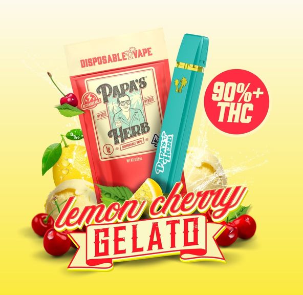 Papa's Herb - 1g Lemon Cherry Gelato Disposable Vape Cartridge 1g