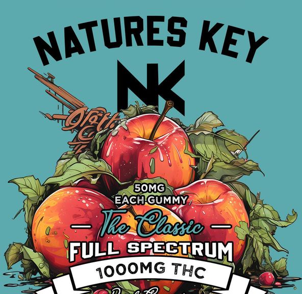 NATURES KEY PEACH FULL SPECTRUM GUMMIES 1000MG