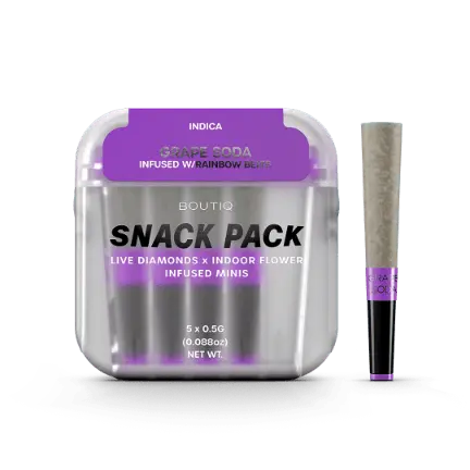 Boutiq Infused Mini Pre-roll 5pk Grape Soda x Rainbow Belts 2.5g