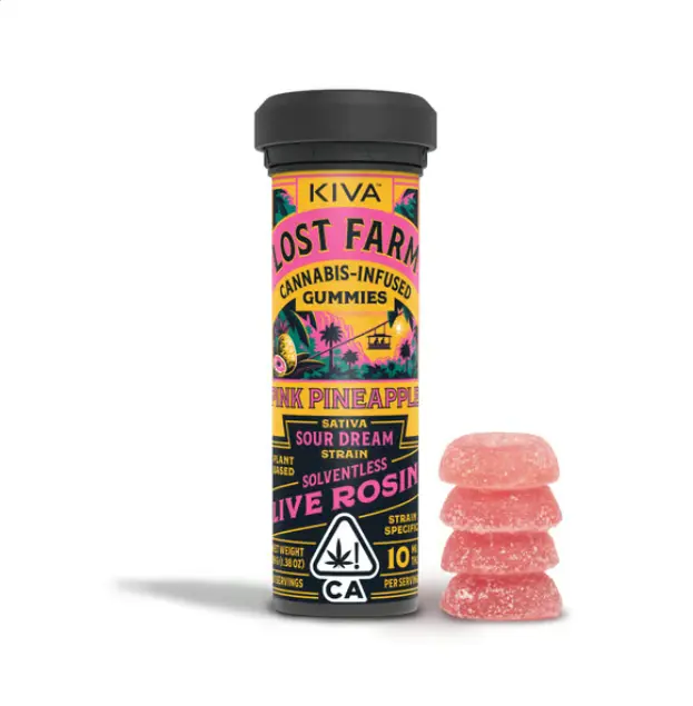 Lost Farm Gummies Pink Pineapple Sour Dream 100mg