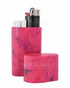 Preroll Case - Pink Marble with Lighter Storage