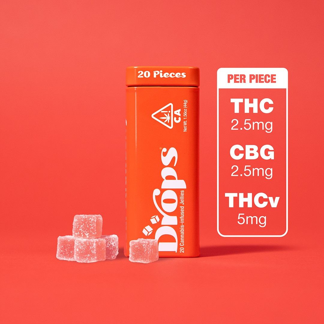Drops 20pk Strawberry Gummies 50mg THC / 50mg CBG / 100mg THCV