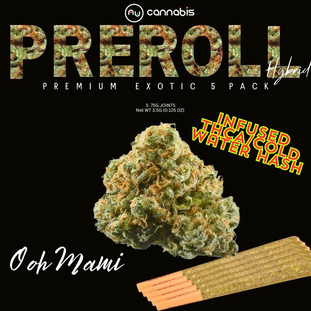 NuCannabis - Ooh Mami 5 Pack - THCA/HASH PRE ROLL INFUSED