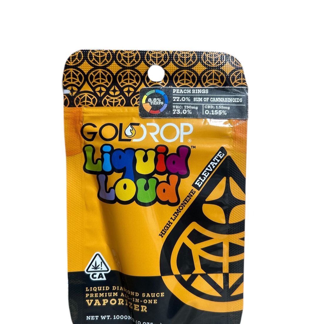 Gold Drop - Peach Rings Liquid Loud Disposable Vape 1g