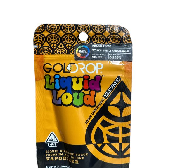 Gold Drop - Peach Rings Liquid Loud Disposable Vape 1g