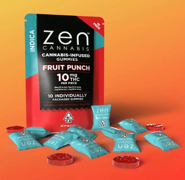 Fruit Punch Indica 100mg 10 Pack Gummies