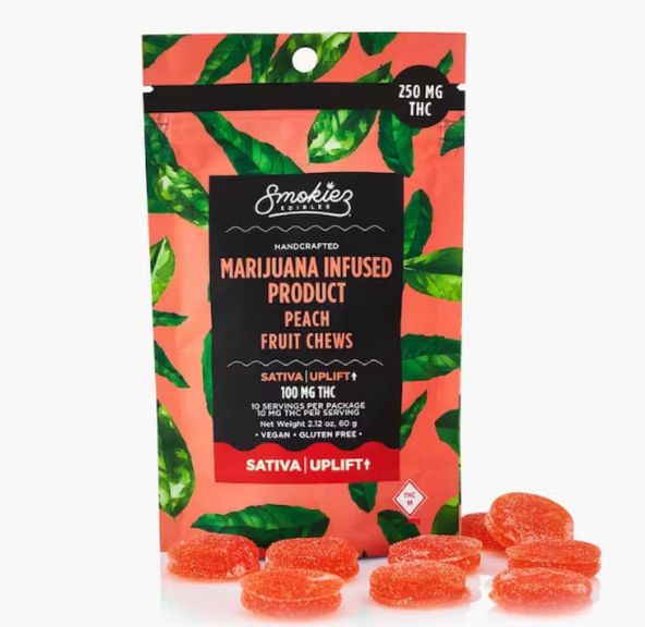 SATIVA Peach Fruit Chews - 250mg