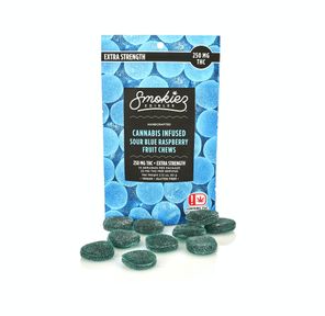 Blue Raspberry Fruit Chews - 250 mg THC - OK