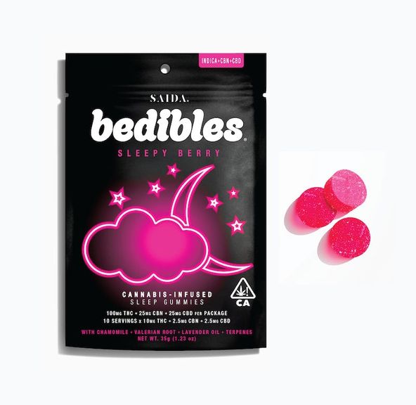 Saida - BEDIBLES Gummies - Sleepy Berry 10ct 100mg 4:1:1 THC/CBN/CBD