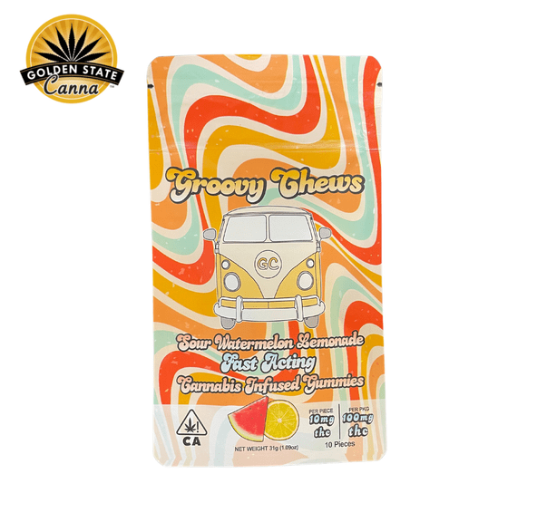 - Golden State Canna - Groovy Chews | Watermelon Lemonade | 100mg Fast Acting