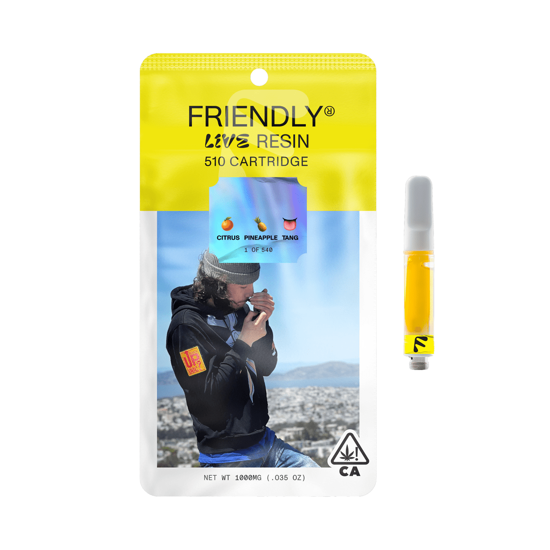 Friendly | Vape Cart | 1g | Live Resin | GMO Jelly