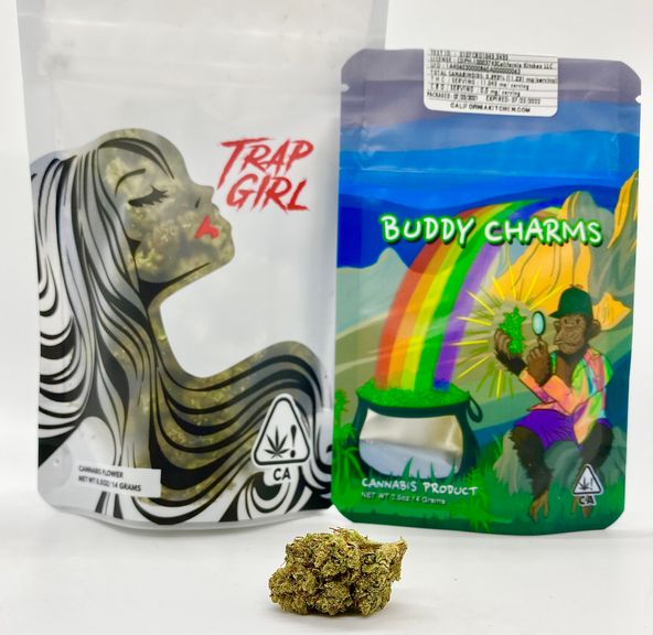 *Deal! $75 1/2 oz. Wedding Cake (Indoor/30.5%/Hybrid - Indica Dom.) - Trap Girl + Buddy Charms