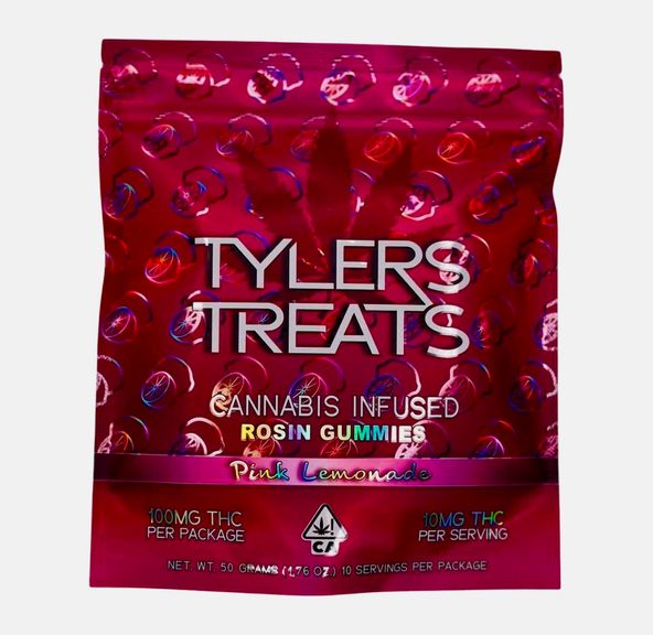 Tylers Treats - Tylers Treats Pink Lemonade Rosin Gummies 100mg 50g