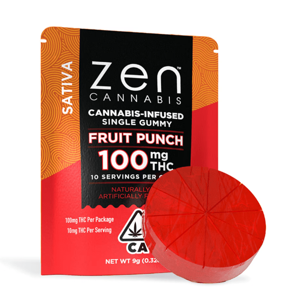 Fruit Punch 100mg Sativa Single Gummy