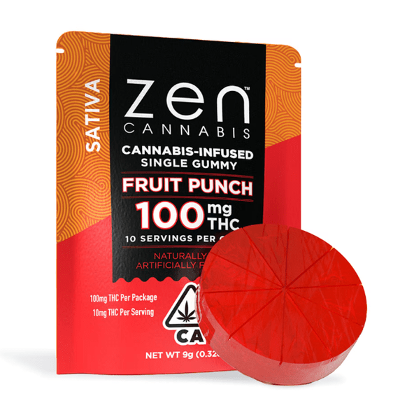 Fruit Punch 100mg Sativa Single Gummy