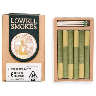 Lowell- The Social Sativa 6pk Prerolls 3.5g (S)