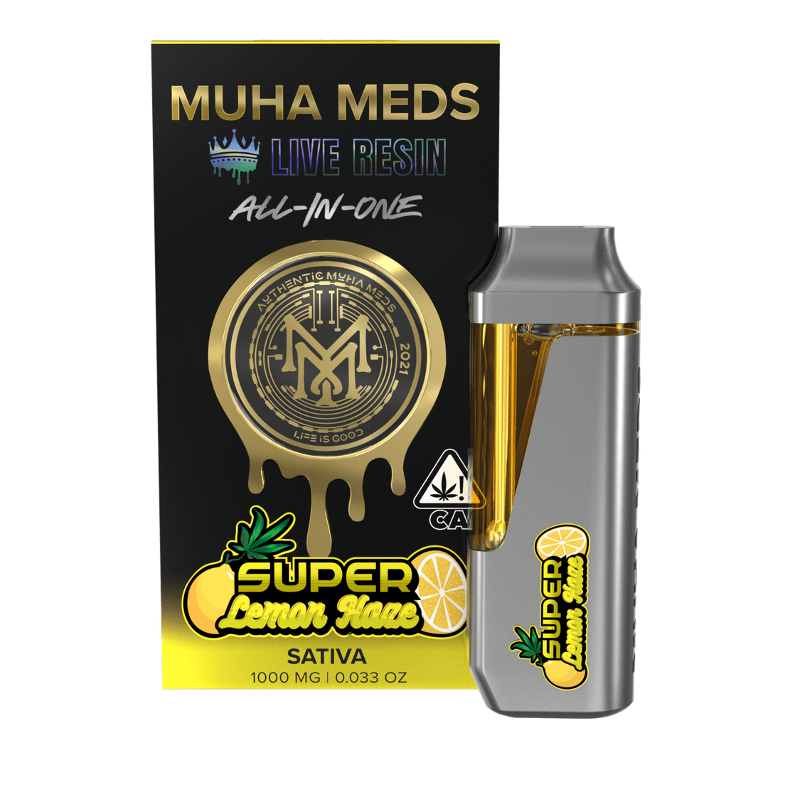 Muha | AIO Vape | 1g | Live Resin | Super Lemon Haze