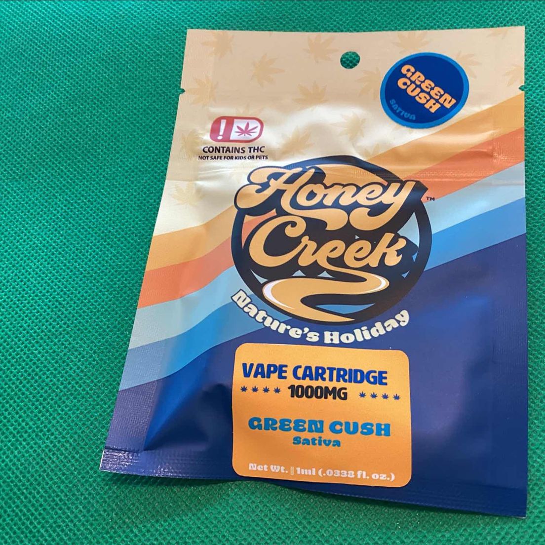 Green Cush Vape Cartridge 1gHoney Creek