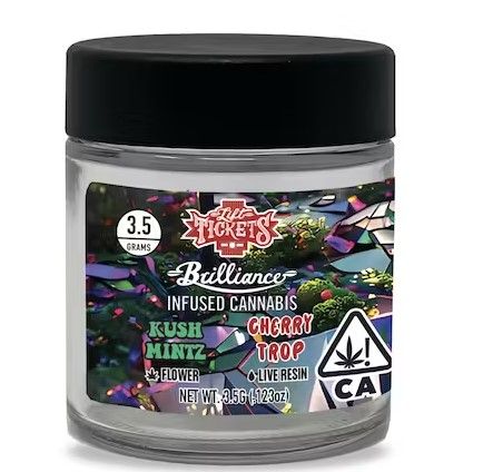 Lift Tickets - Brilliance - Kush Mintz x Cherry Trop (34% Indica Hybrid) - 3.5g Infused Flower