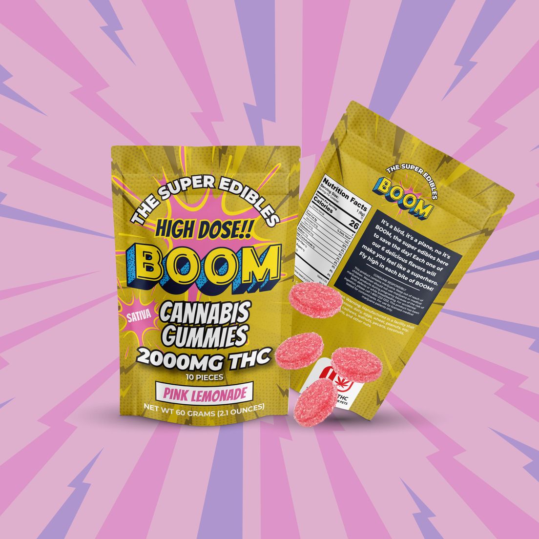 BOOM PINK LEMONADE GUMMIES 2000MG