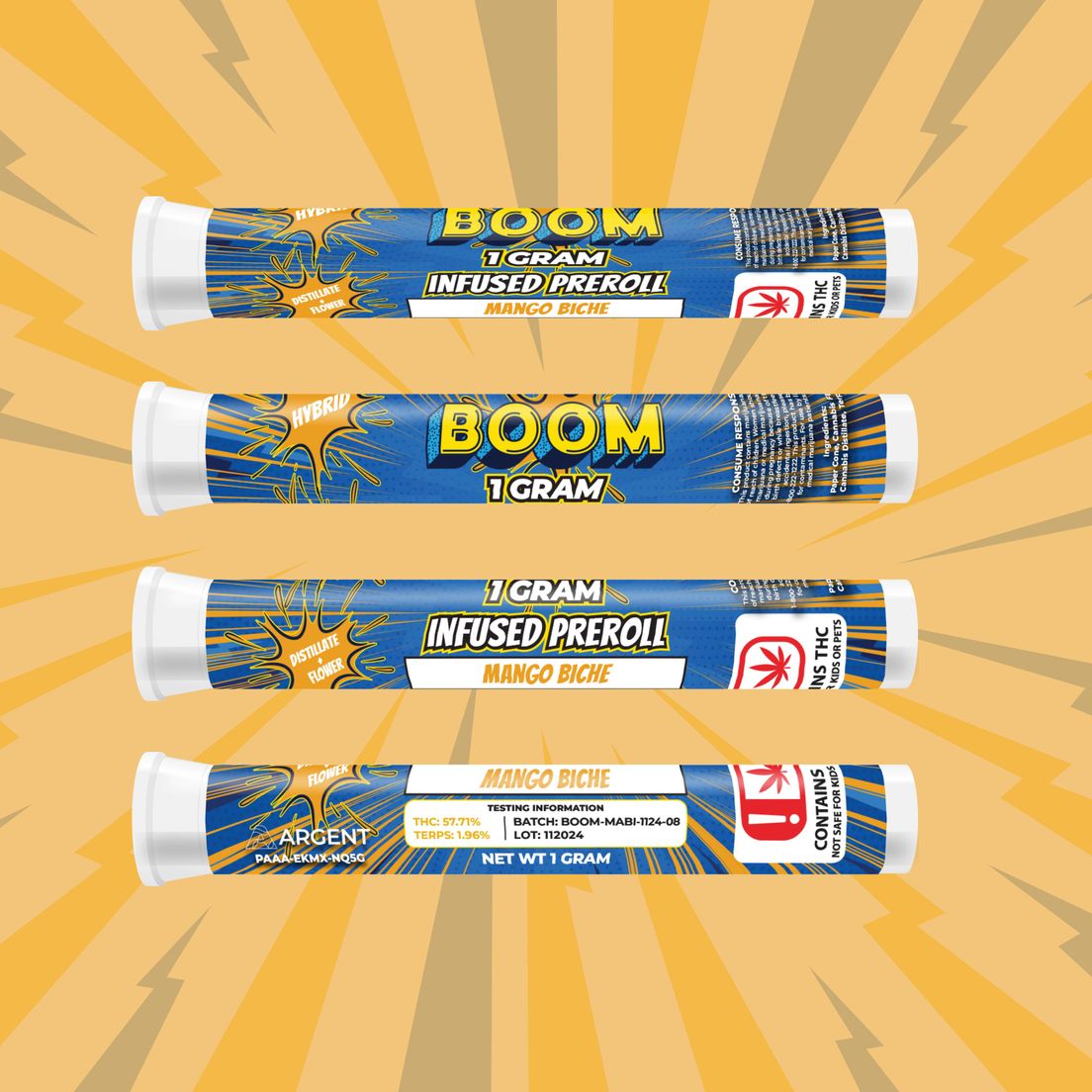 BOOM MANGO BICHE INFUSED PREROLL 1G