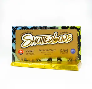 250mg Indica Dark Chocolate Vegan Shatter Bar by Euphoria Extractions GOLDEN TICKET INSIDE