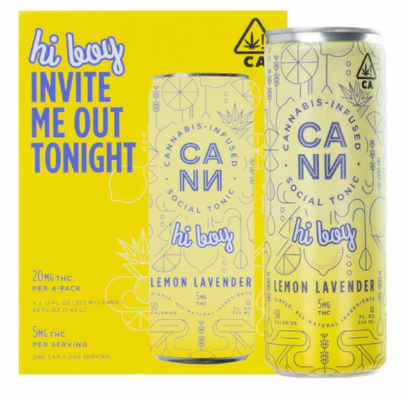 [CANN] THC Drink 4 Pack - 5mg - Lemon Lavender Hi Boy (H)