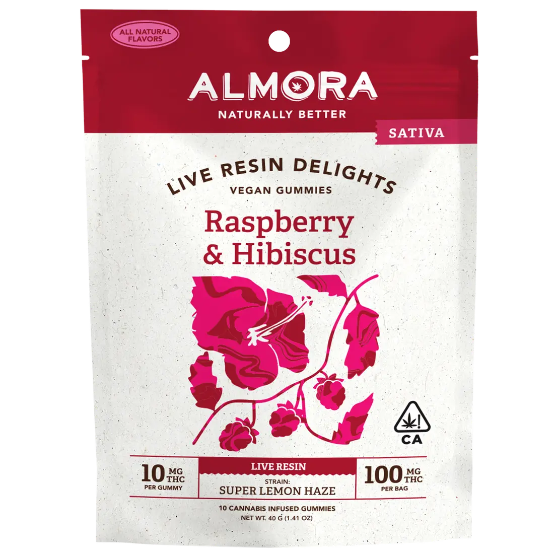 Almora - 100mg Live Resin Gummy Pack - Raspberry & Hibiscus