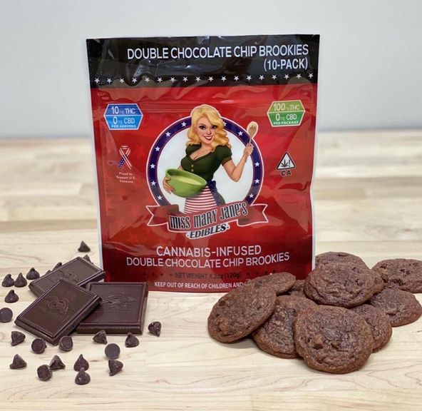 100mg Double Chocolate Chip Brookies - MISS MARY JANES