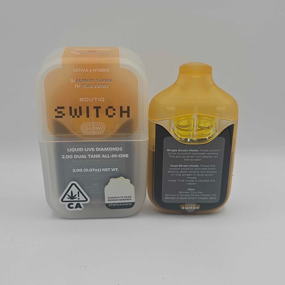 Boutiq Switch / Glow - Disposable - Lemon Stripe x Star Fruit - 2G