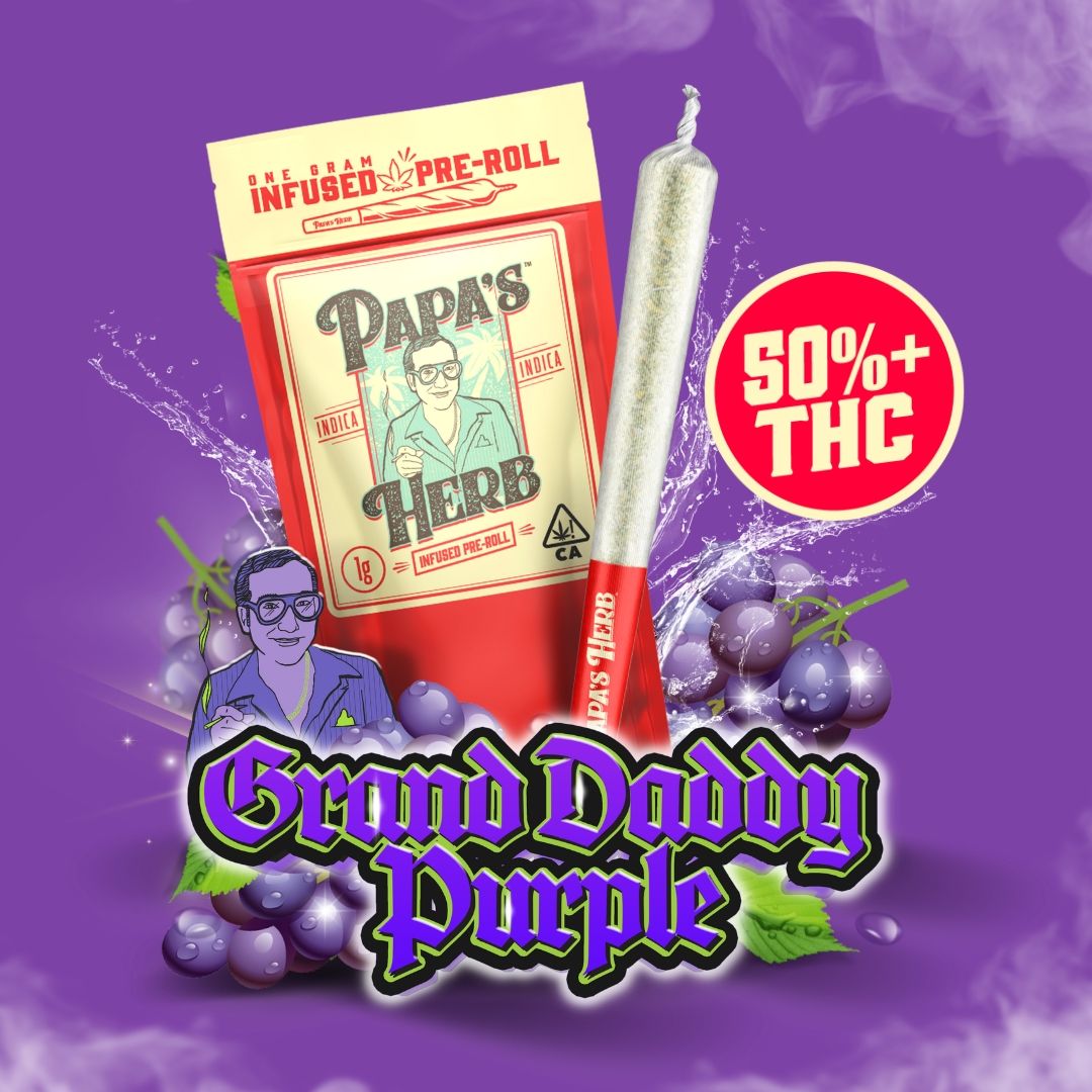 1g Grand Daddy Purp INFUSED Pre Roll - PAPAS HERB