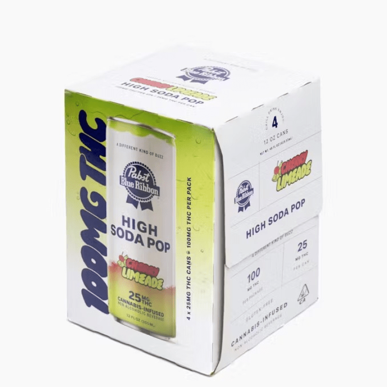 Blue Ribbon Infused Seltzer Cherry Limeade 4pk 100mg
