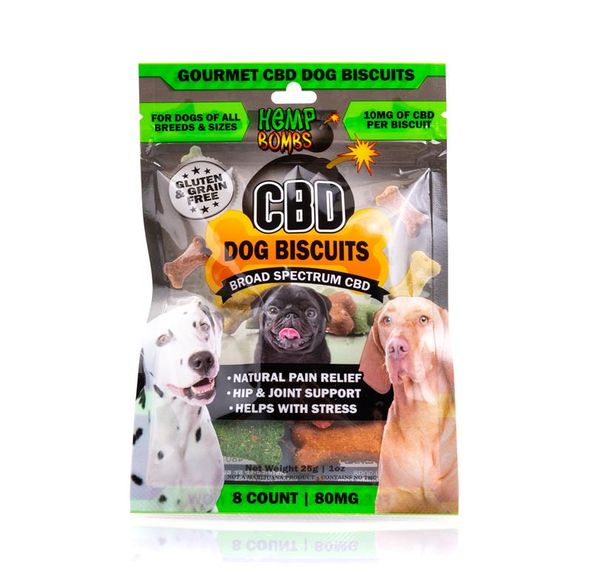 Hemp Bombs Dog Biscuits - 80MG (8 x 10 Count)