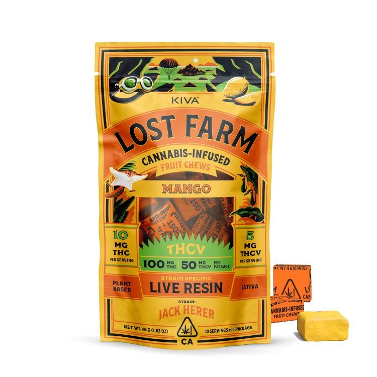 Lost Farm Fruit Chews Mango 100mg THC / 50mg THCV